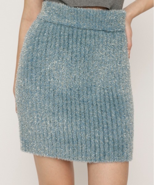 SLY（スライ） スカート 「WEB限定」GLITTER KNIT S/SK グリッター
