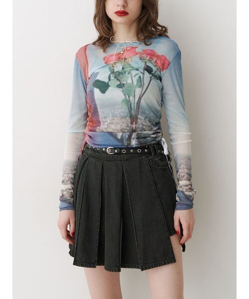 一番の jouetie tシャツ フォトプリントシアートップス「セットアップ チーク