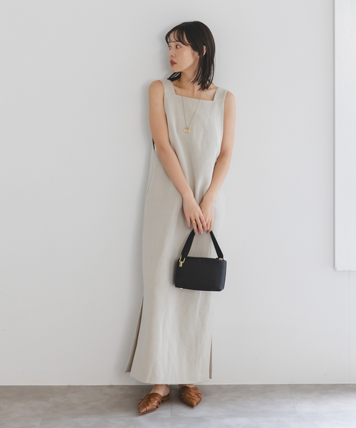 NOBLE ワンピース 「洗える」ラフツイル2WAYストレート