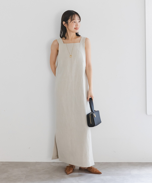 Noble ワンピース NOBLE ワンピース 「洗える」ラフツイル2WAYストレート