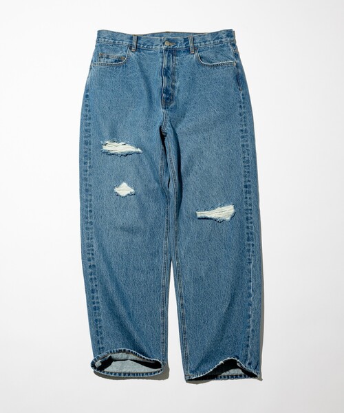 パンツ hard crushed wide denim / blue / 36 Firsthand（ファーストハンド） ワイドパンツ ジーンズ Crash Wide