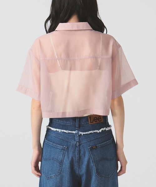 Ray BEAMS シアー ティアード クロップド シャツ 美品 Ray BEAMS ブラウス シャツ シアー ティアード クロップド