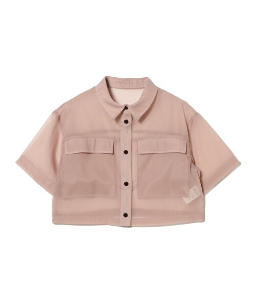 Ray BEAMS ブラウス シャツ シアー クロップドシャツ レディース