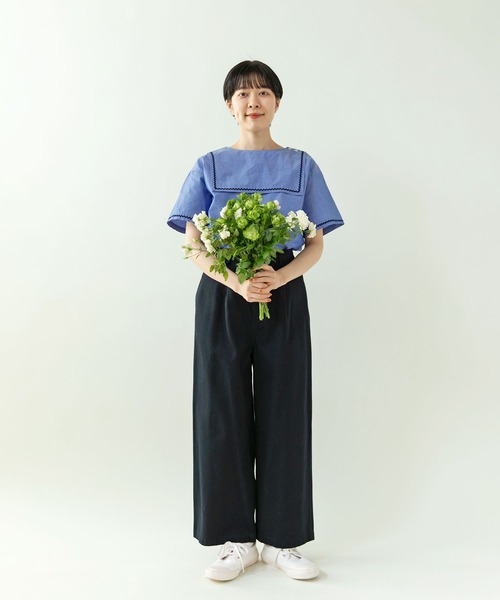 【超美品✨】パーリッシィ PAR ICI シャツ オープンカラー 総柄 日本製 PAR ICI ブラウス シャツ オーガニックマグワッシャー なみなみ