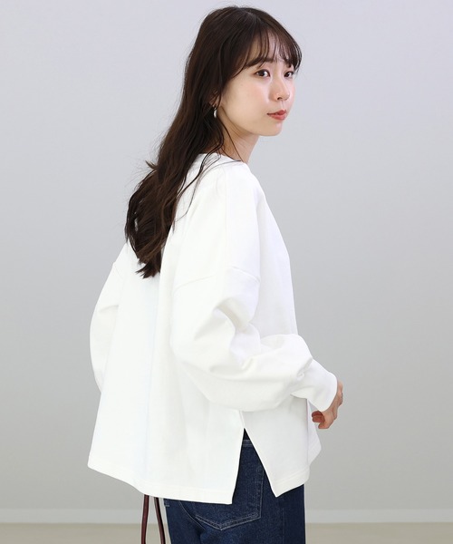 Aletta vita トレーナー スウェット 綿スウェットノーカラーハーフ