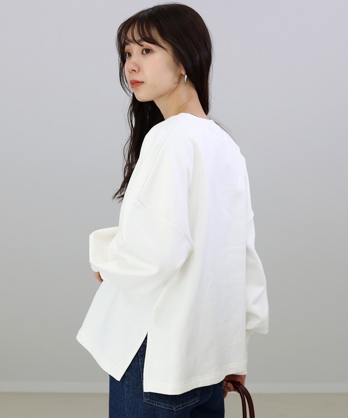 Aletta vita トレーナー スウェット 綿スウェットノーカラーハーフ