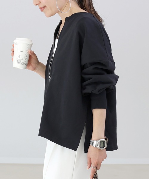 Aletta vita トレーナー スウェット 綿スウェットノーカラーハーフ