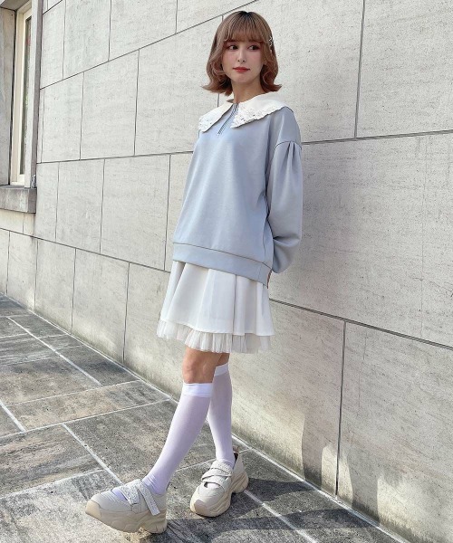 F i.n.t（フィント） トレーナー スウェット マーガレット衿ハーフ