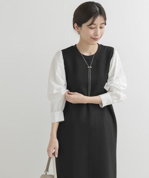 URBAN RESEARCH DOORS ワンピース ボリュームスリーブドッキング