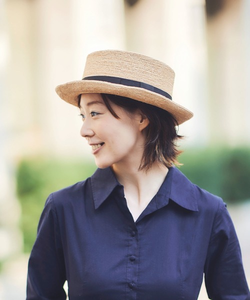 田中帽子店 帽子 ハット 日本製 ラフィア ポークパイハット