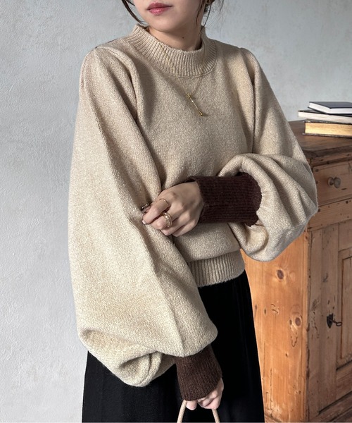 「Thevon」 長袖ニット FREE グレー レディース_画像3