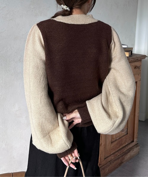 「Thevon」 長袖ニット FREE グレー レディース_画像5