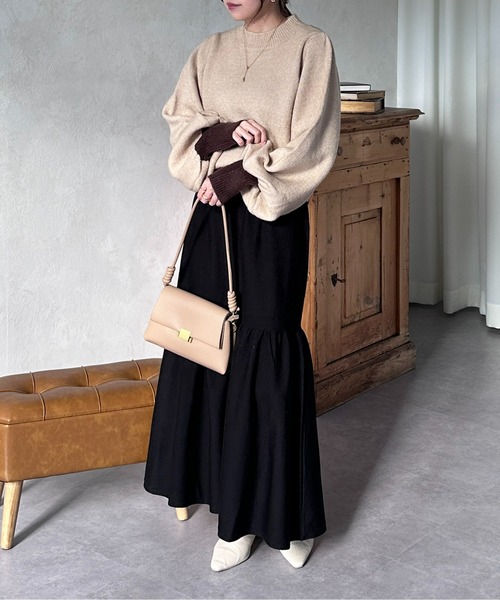 「Thevon」 長袖ニット FREE グレー レディース_画像6