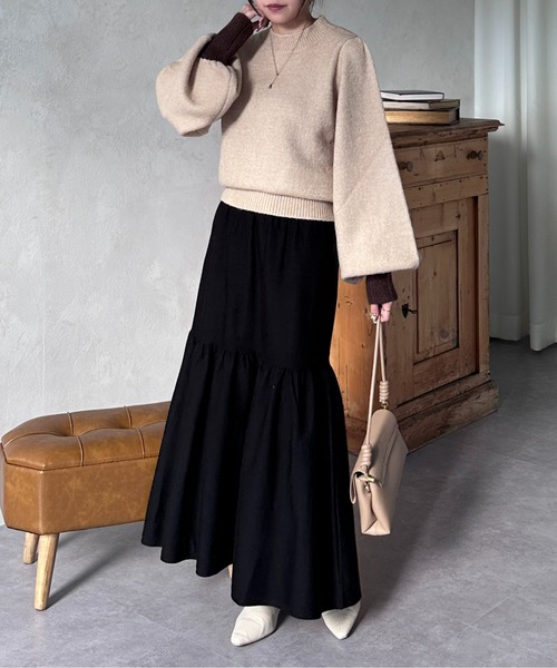 「Thevon」 長袖ニット FREE グレー レディース_画像7