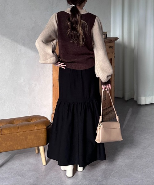 「Thevon」 長袖ニット FREE グレー レディース_画像8