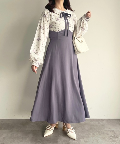 apres jour ドッキングティアードワンピース アプレジュール apres jour（アプレジュール） ワンピース 花柄ドッキングワンピース