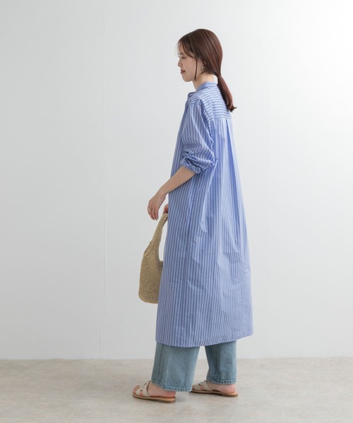 URBAN RESEARCH DOORS ワンピース カラーストライプシャツ