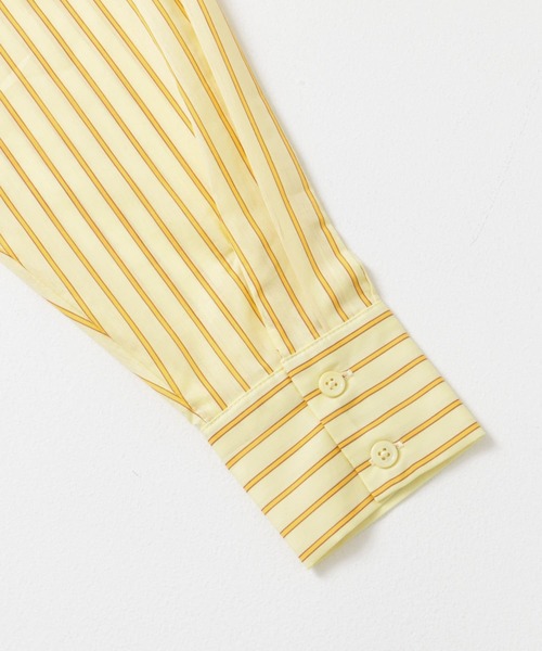 ebure 23SS カラーストライプリネン シャツワンピース　イエロー 中古・古着通販】ebure (エブール) カラーストライプリネン