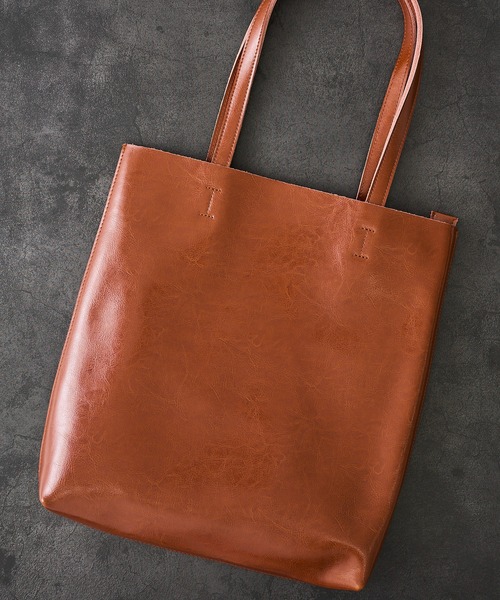 TETE HOMME ビジネスバッグ スプリットレザートートバッグ（縦型