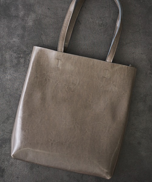 TETE HOMME ビジネスバッグ スプリットレザートートバッグ（縦型