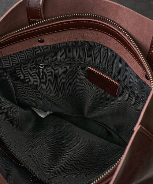 TETE HOMME ビジネスバッグ スプリットレザートートバッグ（縦型