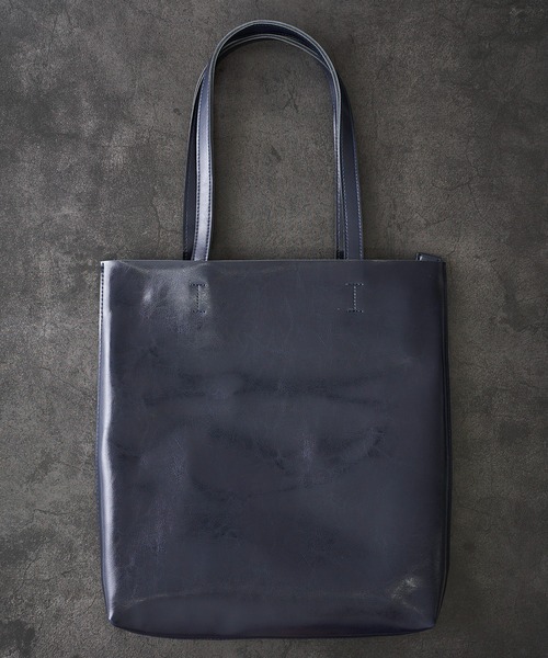 TETE HOMME ビジネスバッグ スプリットレザートートバッグ（縦型