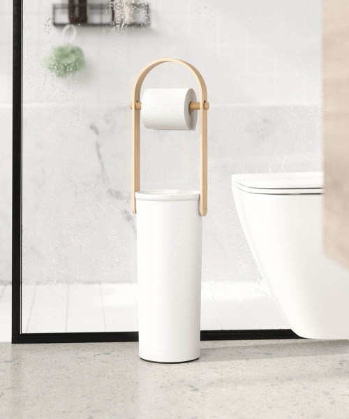 バス トイレ UMBRA/ベルウッド トイレットペーパースタンド ホワイト/ナチュラルの画像