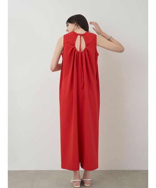 美品✨エレンディーク　テントポケットワンピース　赤　レッド　ノースリーブ 美品✨エレンディーク テントポケットワンピース 赤 レッド