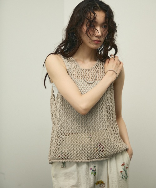 ベスト ジレ MESH KNIT VEST レディース ベスト ジレ Mesh Knit Vest / メッシュニットベスト レディース