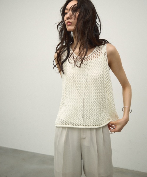 ベスト ジレ MESH KNIT VEST レディース ベスト ジレ Mesh Knit Vest / メッシュニットベスト レディース