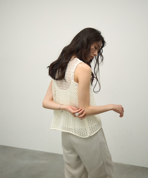 ベスト ジレ MESH KNIT VEST レディース ベスト ジレ Mesh Knit Vest / メッシュニットベスト レディース