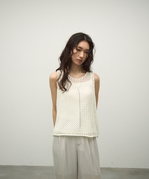 ベスト ジレ Mesh Knit Vest / メッシュニットベスト レディース