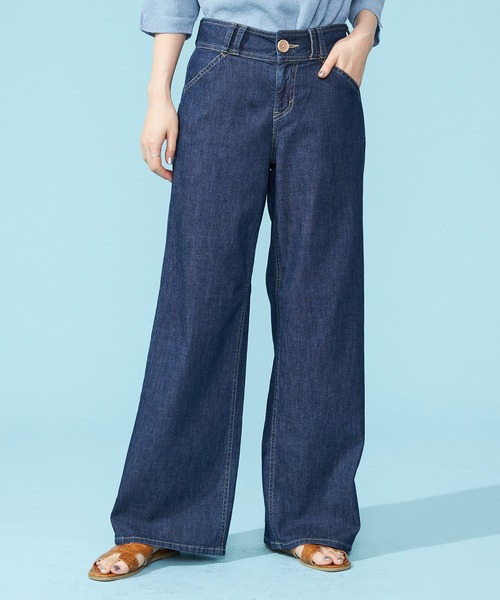 S MaxMara【関税送料込&SALE】ミドルライズデニムワイドジーンズ Maison Margiela ミッドライズ ワイドジーンズ | ブルー