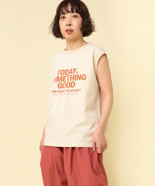 タンクトップ ノースリーブ M2455 ＴＯＤＡＹプリントノースリ レディース