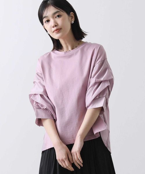 タグ付未使用Gready Brilliant シアータックパフカットソー　ピンク Gready Brilliant tシャツ シアータックパフカットソー