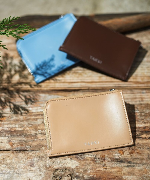 【A美品】YHAKI MINI WALLET ベージュ セール】＜YAHKI＞ミニ ジップウォレット（財布）｜YAHKI