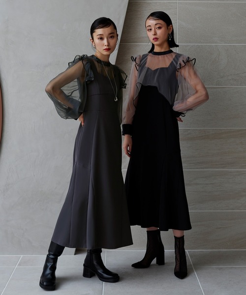 RUIRUE BOUTIQUE 2WAYコンビワンピース チャコールグレー S RUIRUE BOUTIQUE 「RUIRUE BOUTIQUE」 コンビワンピース S