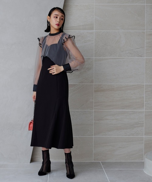 RUIRUE BOUTIQUE ２WAYコンビワンピース　チャコールグレー　Ｓ RUIRUE BOUTIQUE 「RUIRUE BOUTIQUE」 コンビワンピース S