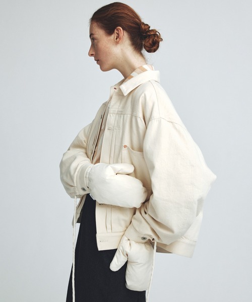 ダウンコート ダウンジャケット 「miffew/ ミフュー」DENIM DOWN JACKET レディースの画像