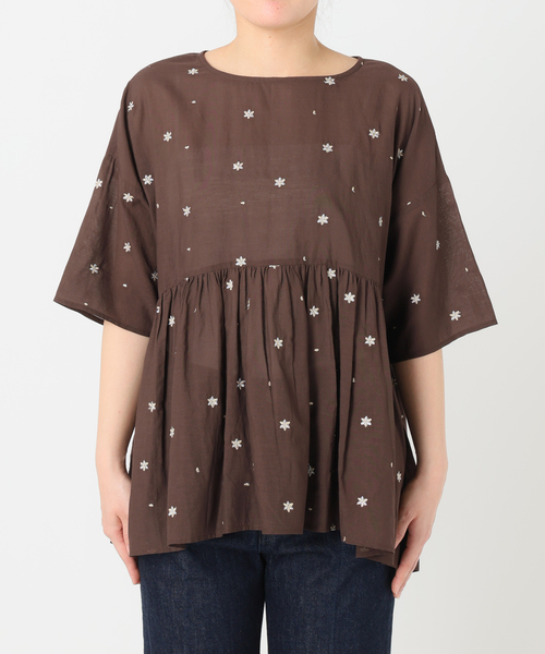 ブラウス シャツ 「WEB限定」手洗い可 / バックリボンフラワー刺繍ブラウス レディース Simplicite ブラウス シャツ 「WEB限定」手洗い可 / バック
