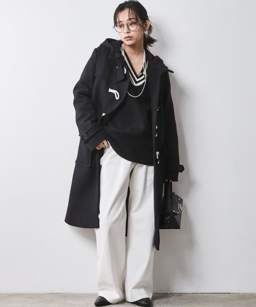 「CHIC STYLE」 ダッフルコート M グレー レディース_画像3