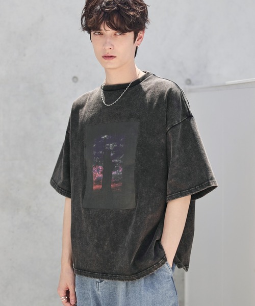 tシャツ ヴィンテージ加工ピグメントグラフィックTシャツ メンズ