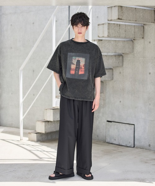 tシャツ ヴィンテージ加工ピグメントグラフィックTシャツ メンズ