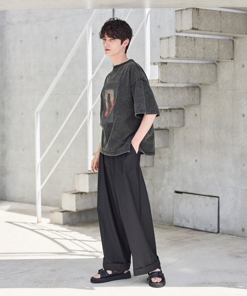 tシャツ ヴィンテージ加工ピグメントグラフィックTシャツ メンズ