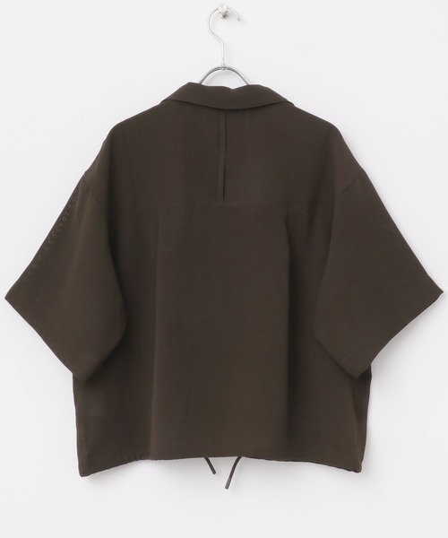 EKAL ブラウス シャツ パナマ風オープンカラーシャツ レディース