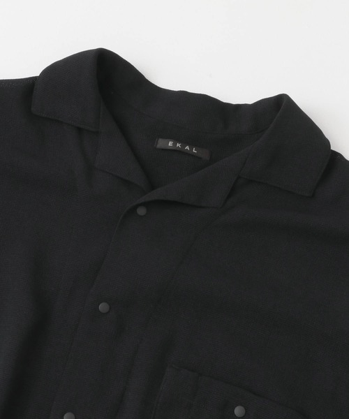 ブラウス シャツ パナマ風オープンカラーシャツ レディース EKAL ブラウス シャツ パナマ風オープンカラーシャツ レディース