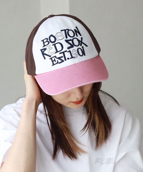 キャップ MLB Korea Street Varsity Vintage Unstructured Ball Cap BOS L หมวกแก็ป Varsity Vintage Street Unstructured Ball Cap