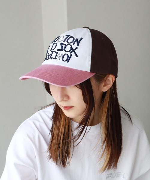 キャップ MLB Korea Street Varsity Vintage Unstructured Ball Cap BOS L หมวกแก็ป Varsity Vintage Street Unstructured Ball Cap