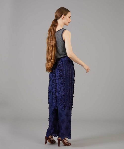 販売中crinklecrinklecrinkle apron skirt frill rayon shantung apron skirt | BLACK