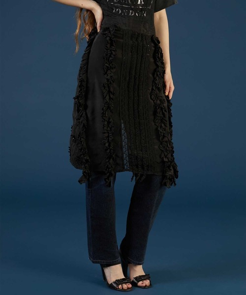 crinkle スカート 「crinkle crinkle」frill rayon shantung